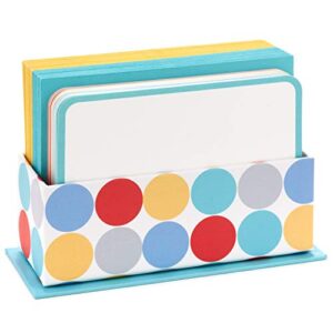 Hallmark Blank Cards Assortment with Organizer, Polka Dots (50 Flat Paneled Note Cards with Envelopes)