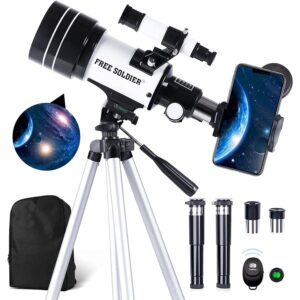 Telescope for Kids Adults Beginners - 15X-150X High Power Astronomical Refractor Telescope Portable Travel Telescope for Adults Cool Astronomy for Christmas, White