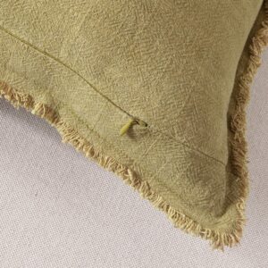 ATLINIA Fringed Cushion Cover 20 x 20 Soft Linen Decorative Throw Pillow Cover for Couch Sofa Bed and Outdoor Olive Pillow Cover