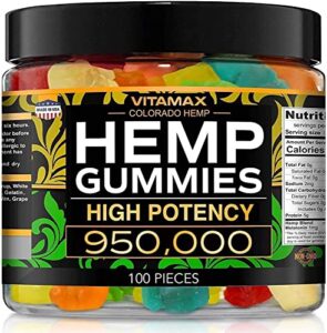 vitamax hemp gummies – high potency 950,000 – natural tasty fruit flavors - 100% made in usa - 100ct