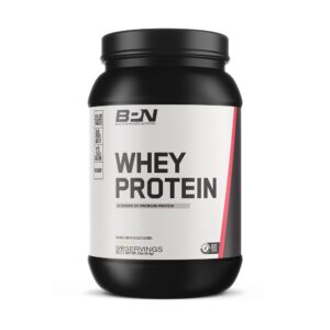 bare performance nutrition, bpn whey protein + casein protein powder blend, vanilla, 25g protein per serving supports lean muscle recovery, 27 servings, third party tested