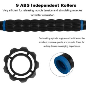 Yansyi Muscle Roller Stick for Athletes - Body Massage Stick - Release Myofascial Trigger Points Reduce Muscle Soreness Tightness Leg Cramps & Back Pain for Physical Therapy & Recovery (Blue 1)