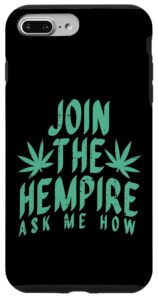 iphone 7 plus/8 plus cbd cannabidiol hemp plant cannabis join ask me how case