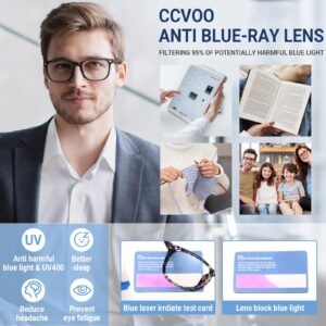 CCVOO 5 Pack Reading Glasses Blue Light Blocking, Filter UV Ray/Glare Computer Readers Fashion Nerd Eyeglasses Women/Men (*C1 Mix, 1.5)