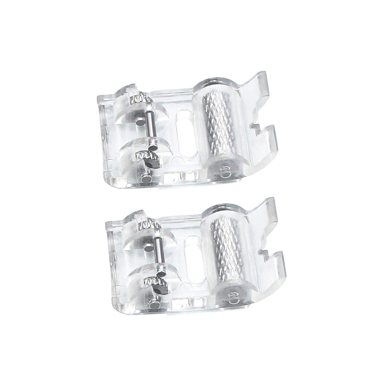 2 Pcs Roller Sewing Machine Presser Foot - Fits All Low Shank Snap-On Singer, Brother, Babylock, Euro-Pro, Janome, Kenmore, White, Juki, New Home, Simplicity, Elna and More