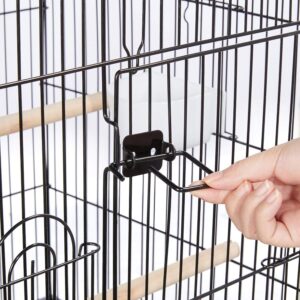 Topeakmart Play Open Top Standing Bird Cage with Removable Stand Wheels Black