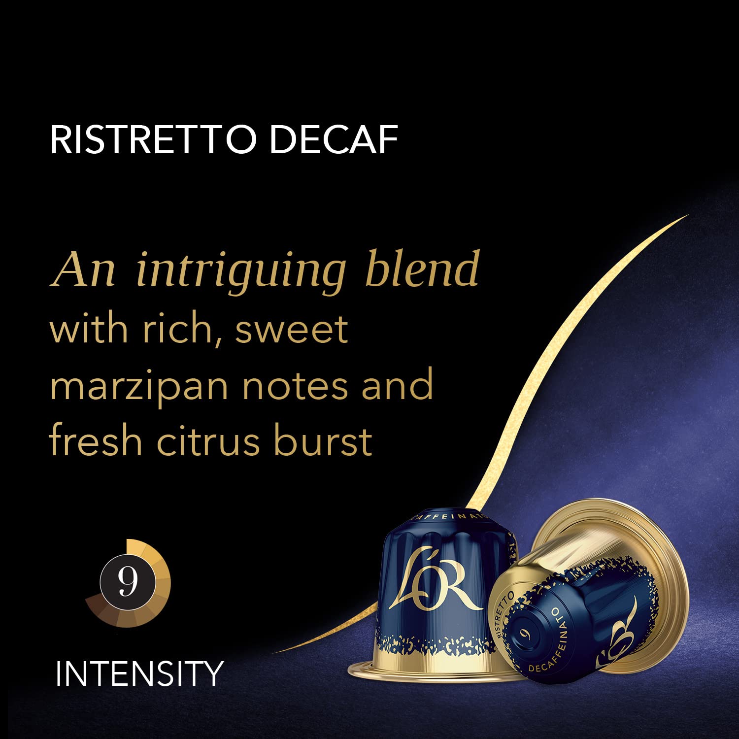 L'OR DECAF Espresso Capsules, 100 Count DECAF Ristretto, Single-Serve Aluminum Coffee Capsules Compatible with the L'OR BARISTA System & *Nespresso Original Machines