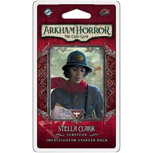 fantasy flight games arkham horror the card game stella clark starter deck - unveil a new face in your adventures! cooperative living card game, ages 14+, 1-4 players, 1-2 hour playtime, made