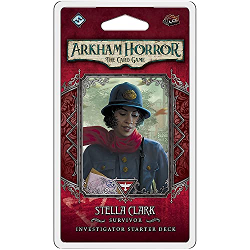 Fantasy Flight Games Arkham Horror The Card Game Stella Clark Starter Deck - Unveil a New Face in Your Adventures! Cooperative Living Card Game, Ages 14+, 1-4 Players, 1-2 Hour Playtime, Made