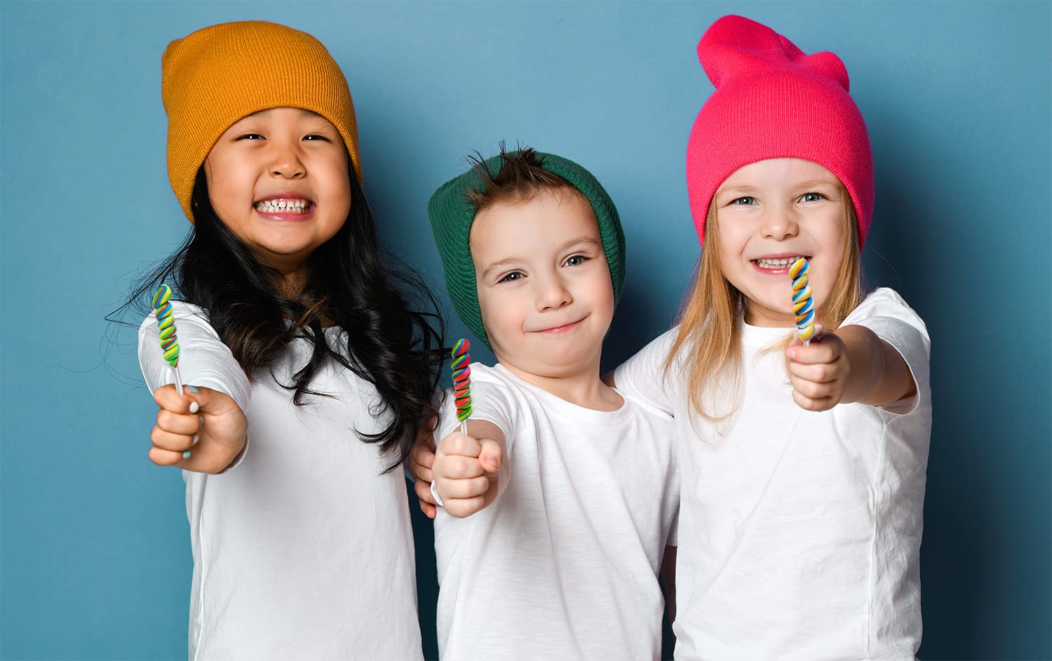 The Dreidel Company Rainbow Twist Lollipop, Mixed Fruit Flavor, Individually Wrapped, 3" Inch Sucker (12-Pack)