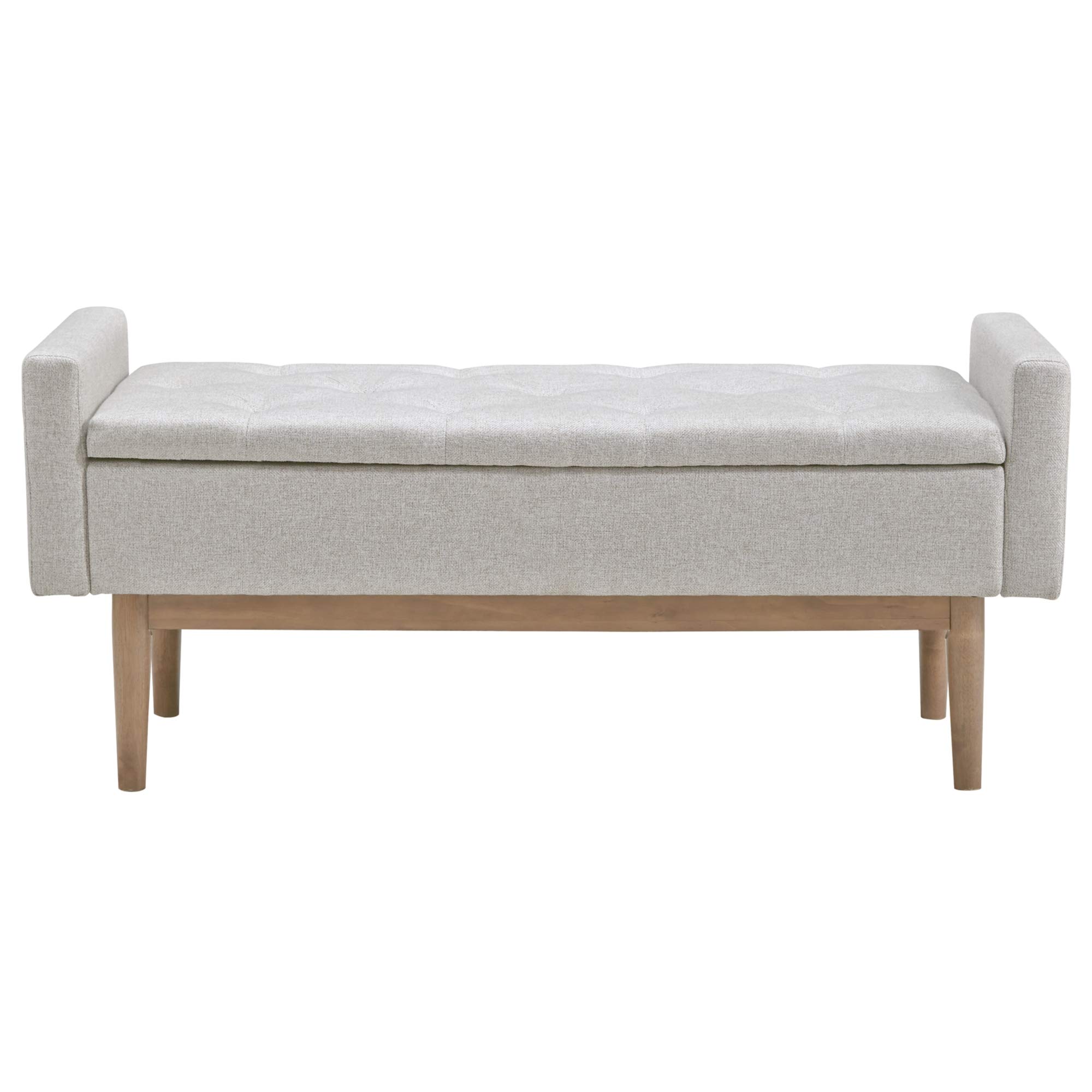 Signature Design by Ashley Briarson Tufted Upholstered Accent Bench with Storage, Beige & Brown