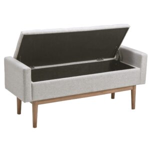 Signature Design by Ashley Briarson Tufted Upholstered Accent Bench with Storage, Beige & Brown