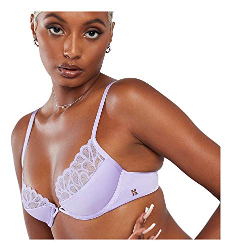 Savage X Fenty, Women's, Missy Savage Not Sorry Half Cup Bra with Lace, Lavender, 32DDD