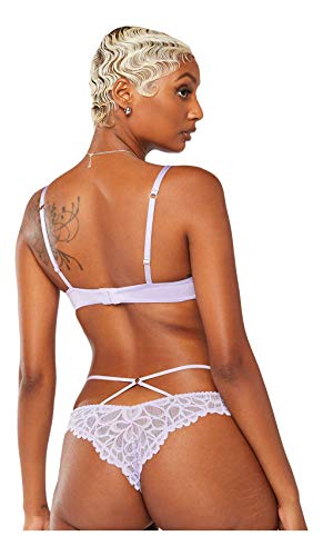 Savage X Fenty, Women's, Missy Savage Not Sorry Half Cup Bra with Lace, Lavender, 32DDD