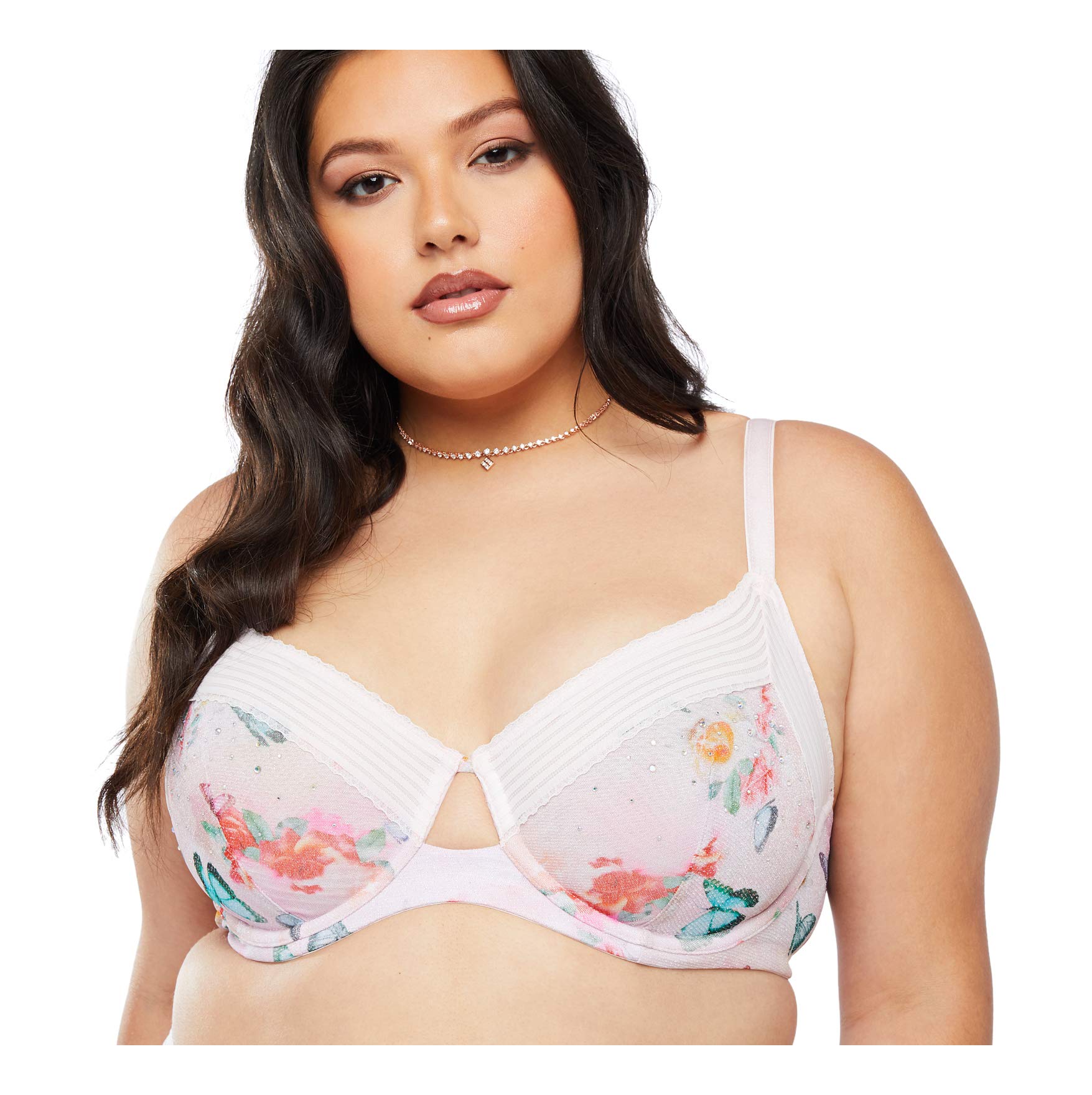 Savage X Fenty, Women's, Curvy Garden Of Eden Unlined Bra, Floral Butterfly Print, 42D