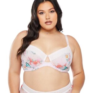 Savage X Fenty, Women's, Curvy Garden Of Eden Unlined Bra, Floral Butterfly Print, 42D