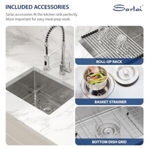 21 Undermount Bar Sink - Sarlai 21"x18" Undermount Kitchen Sink Single Bowl 16 Gauge Stainless Steel Bar Prep Sink Small Kitchen Sink 10 deep