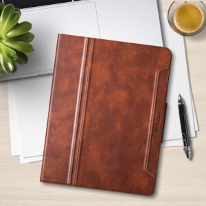 Antbox Case for iPad Pro 12.9'' 6th Generation (2022) 5th/4th/3rd Generation (2021/2020/2018), Built-in Pencil Holder Auto Sleep/Wake Function PU Leather Smart Cover (Brown)