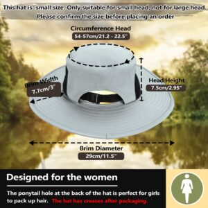 Solaris Ponytail Hole UPF 50 Women Sun Protection Hat for Garden Hiking Safari, Gray