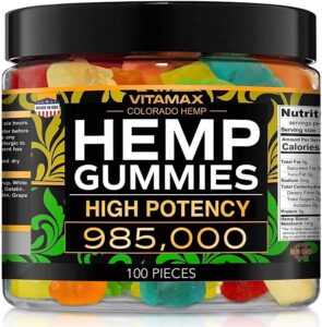 vitamax hemp gummies - 985,000 - peace & relaxation - natural tasty fruit flavors - made in usa - 100ct