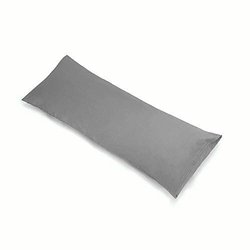 YAROO 21x72 Body Pillow Cover,Body Pillow Case,Long Pillow Case -Envelope Closure,400 Thread Count,100% Cotton,Only Cover No Insert,Body Pillowcase-Gray