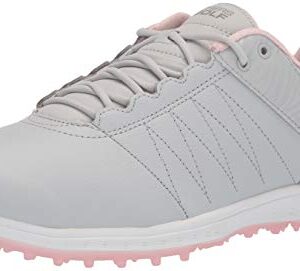 Skechers womens Pivot Spikeless Golf Shoe, Light Gray/Pink, 8.5 US