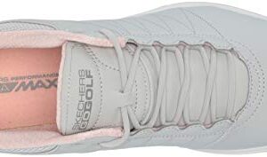 Skechers womens Pivot Spikeless Golf Shoe, Light Gray/Pink, 8.5 US