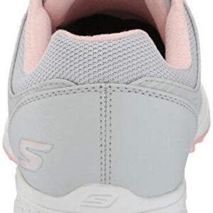 Skechers womens Pivot Spikeless Golf Shoe, Light Gray/Pink, 8.5 US