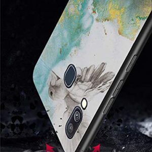 JZ Marble Glass Phone Case for Samsung Galaxy A40 with [Soft Edge + Tempered Glass Back Cover] - Pigeon Marble