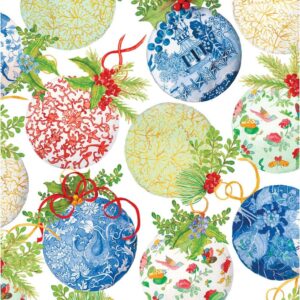 Caspari Porcelain Christmas Ornaments Gift Wrapping Paper - 30 in. x 8 ft. Roll