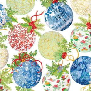 Caspari Porcelain Christmas Ornaments Gift Wrapping Paper - 30 in. x 8 ft. Roll