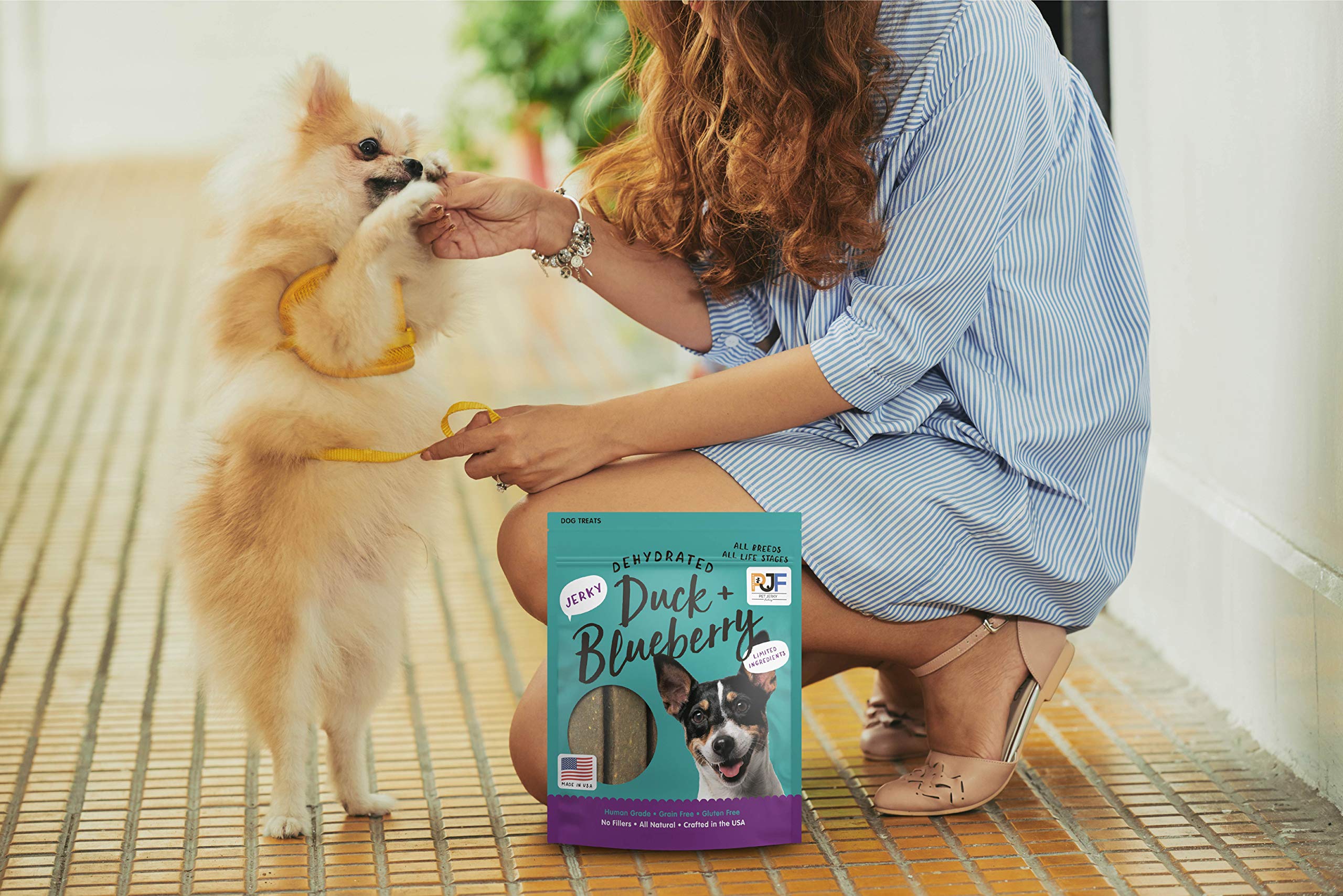 Pet Jerky Factory Premium Duck and Blueberry 5 oz. Dog Jerky Treats | 100% Human Grade | USA Made | High Protein | Grain Free | Limited Ingredients | No Filler | BHA-BHT Free | Soft-Tender