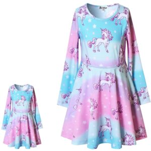 american doll & girl matching dresses star unicorn outfits, size 8 9