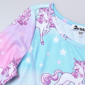 American Doll & Girl Matching Dresses Star Unicorn Outfits, Size 8 9