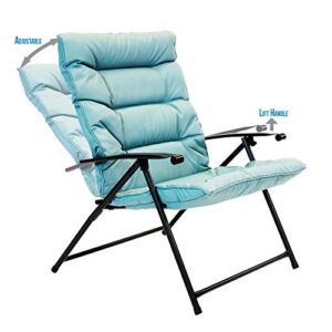 Sun-Ray 213028 Folding Chairs with Cushions and Table, Aqua