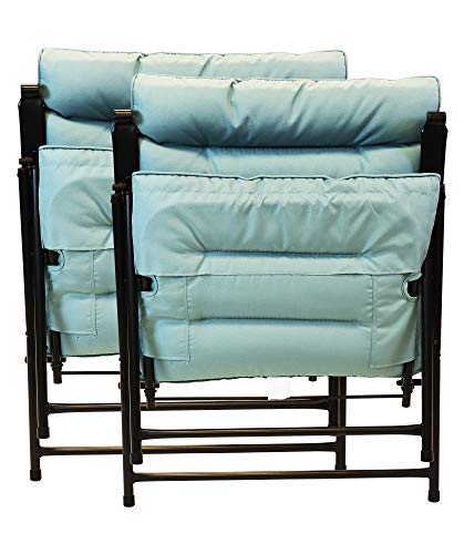 Sun-Ray 213028 Folding Chairs with Cushions and Table, Aqua