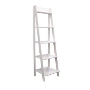 Adeptus 5 Shelf Ladder - Made from Solid Wood (White)