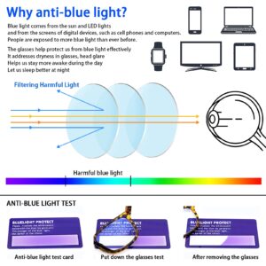 5 Pack Blue Light Blocking Reading Glasses Fashion Square Computer Readers for Women Men, Anti UV Ray Nerd Eyeglasses (5 Mix, 0.5)