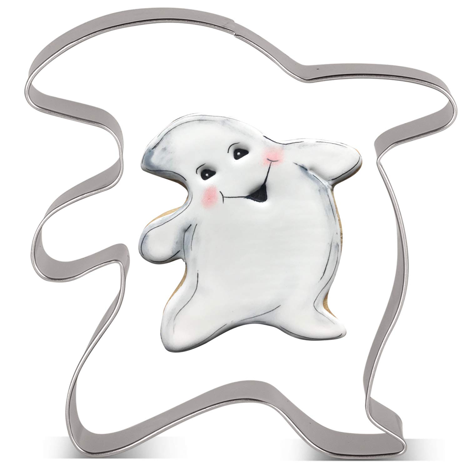 LILIAO Halloween Ghost Cookie Cutter - 3.6 x 3.7 inchess - Stainless Steel - By Janka