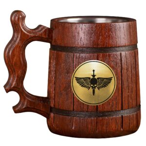 adeptus astartes beer stein, personalized 40k wooden beer mug, custom beer stein, gamer gift, gamer tankard, gift for men, gift for him
