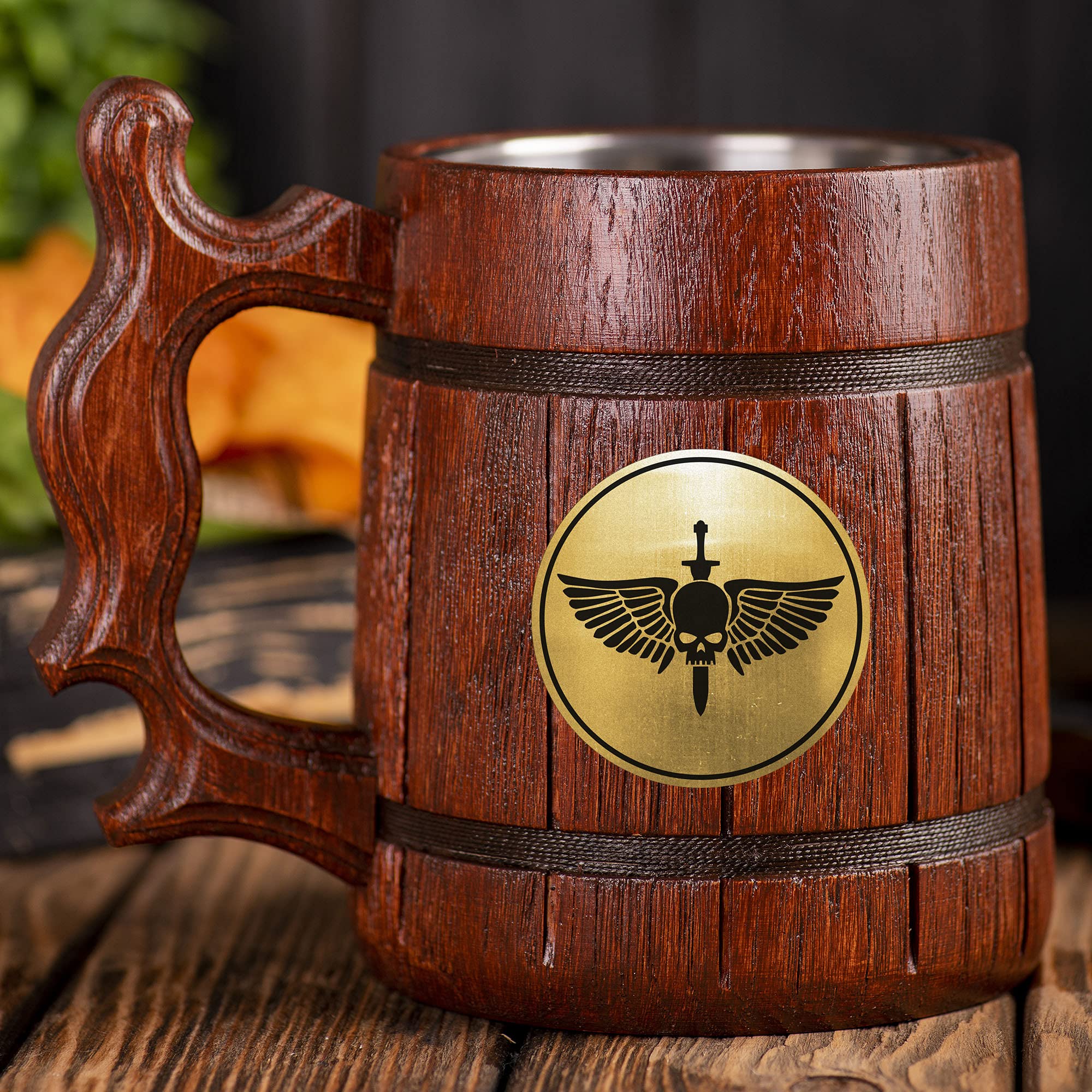 Adeptus Astartes Beer Stein, Personalized 40K Wooden Beer Mug, Custom Beer Stein, Gamer Gift, Gamer Tankard, Gift for Men, Gift for Him