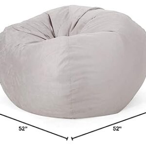 Christopher Knight Home Harrison Modern 5 Foot Microfiber Bean Bag Cover Only, Light Gray, Large