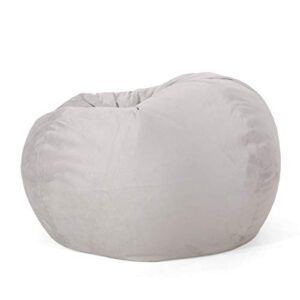 Christopher Knight Home Harrison Modern 5 Foot Microfiber Bean Bag Cover Only, Light Gray, Large