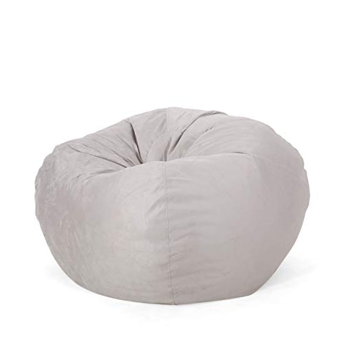 Christopher Knight Home Harrison Modern 5 Foot Microfiber Bean Bag Cover Only, Light Gray, Large