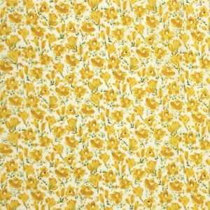 Sunflower Loquat Checked Quilting Fabric Fat Quarters,Yellow Cotton Fabric Bundles,7pcs 18 x 22 inches