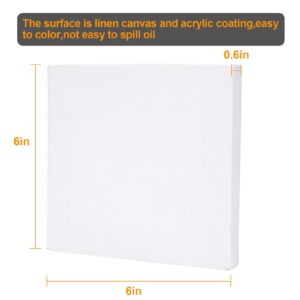 CertBuy Stretched Canvas 6 x 6 inch, 24 Pack 100% Cotton Blank Canvas Board for Painting, Acrylic Paint, Oil Paint and Wet Art Media