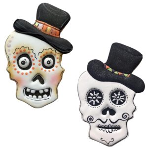 LILIAO Halloween Skull with Hat Cookie Cutter - 3.4 x 5.4 inches - Stainless Steel - by Janka