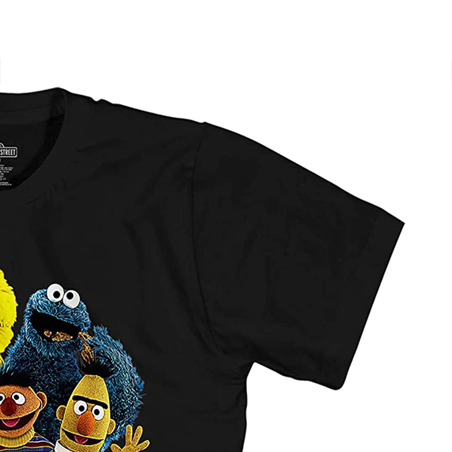 Sesame Street Mens Classic Shirt Elmo Cookie Monster Big Bird Tee T-Shirt (Black, X-Large)