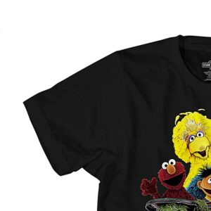 Sesame Street Mens Classic Shirt Elmo Cookie Monster Big Bird Tee T-Shirt (Black, X-Large)