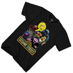 Sesame Street Mens Classic Shirt Elmo Cookie Monster Big Bird Tee T-Shirt (Black, X-Large)